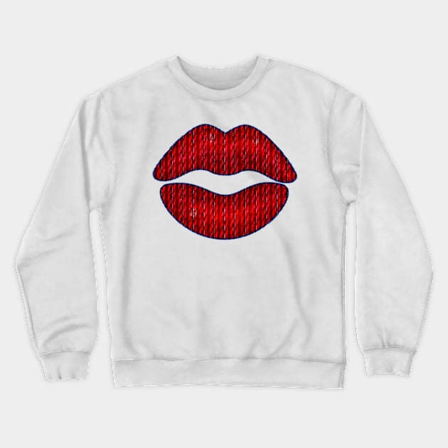 Red Lips Crewneck Sweatshirt by Vidka91